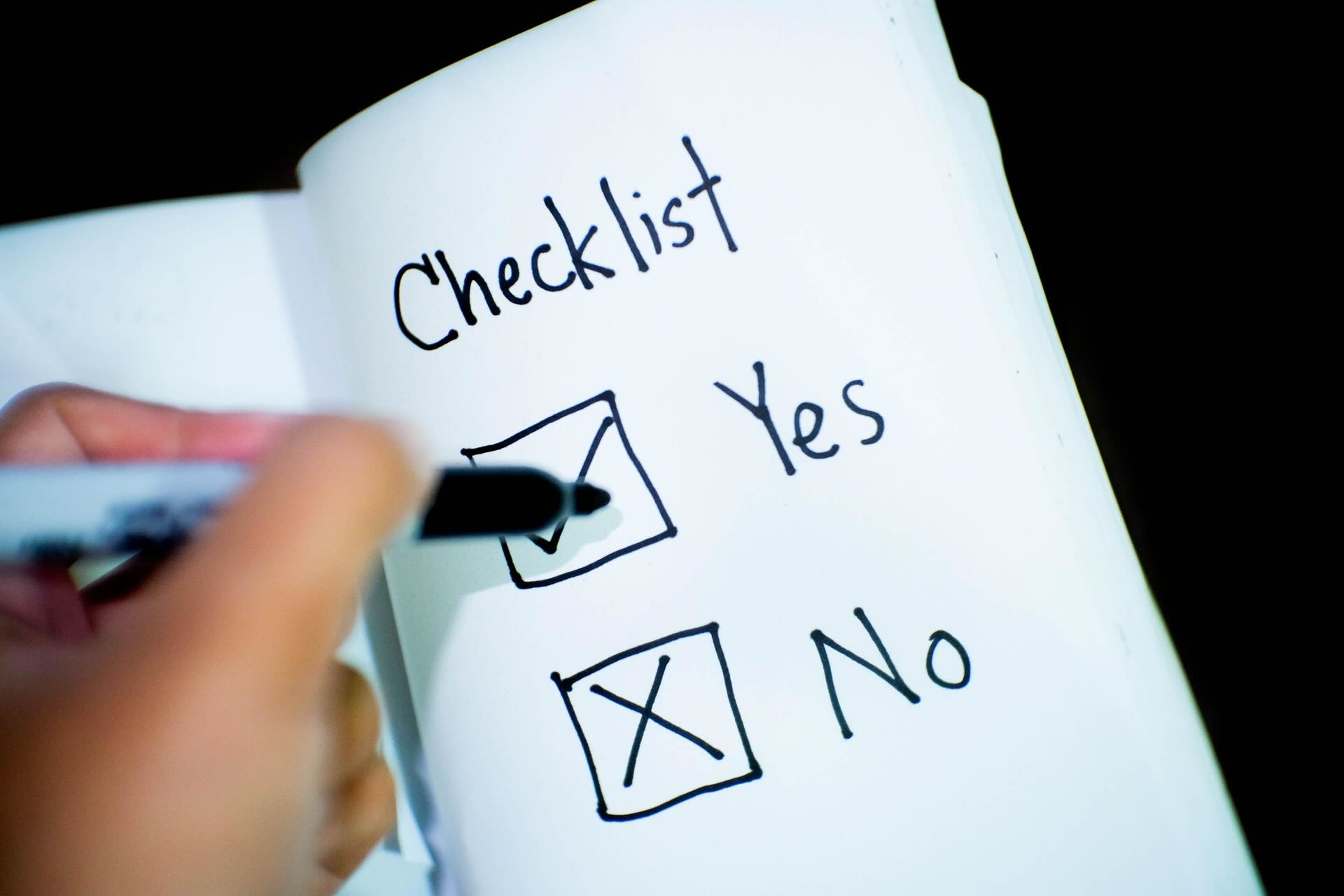 handwritten checklist